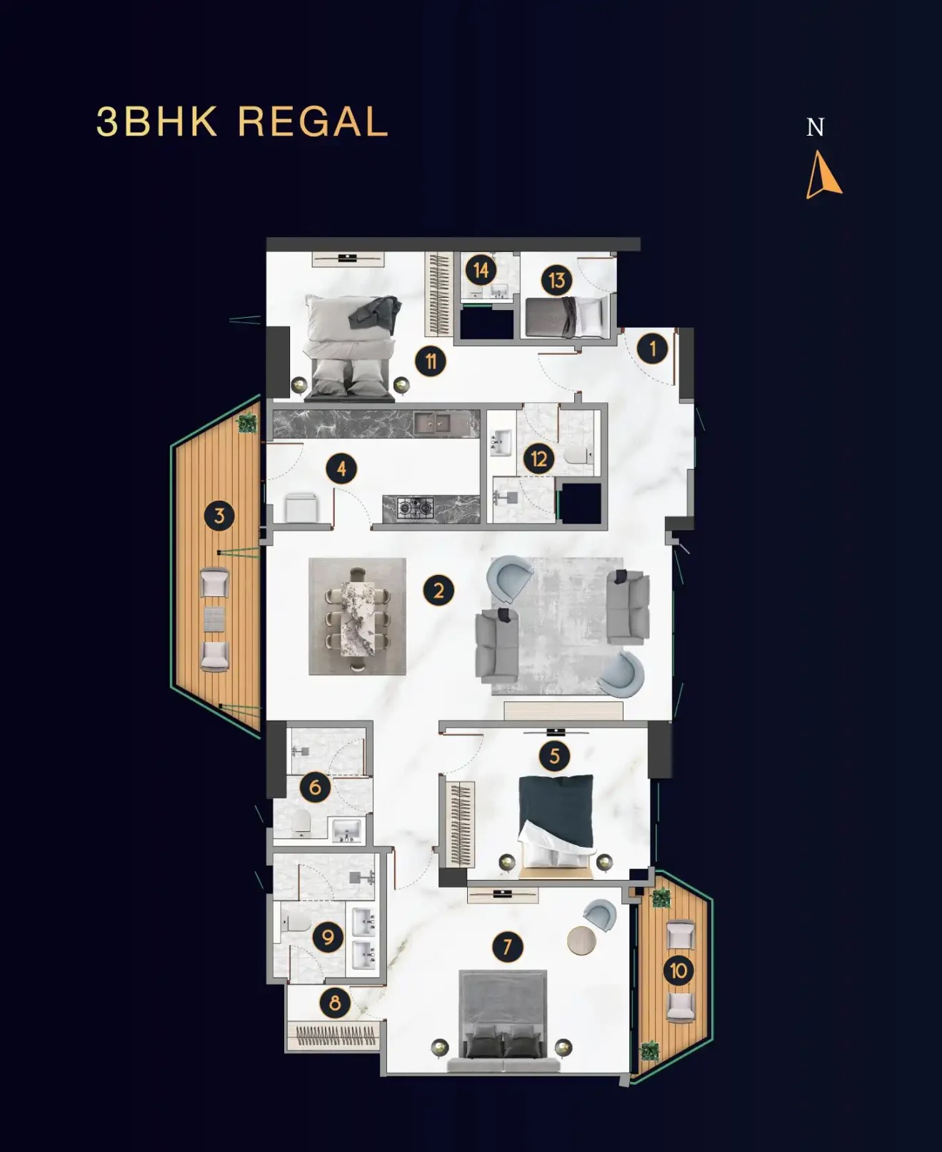 TVS Emerald Cascadia 2BHK Floor Plan