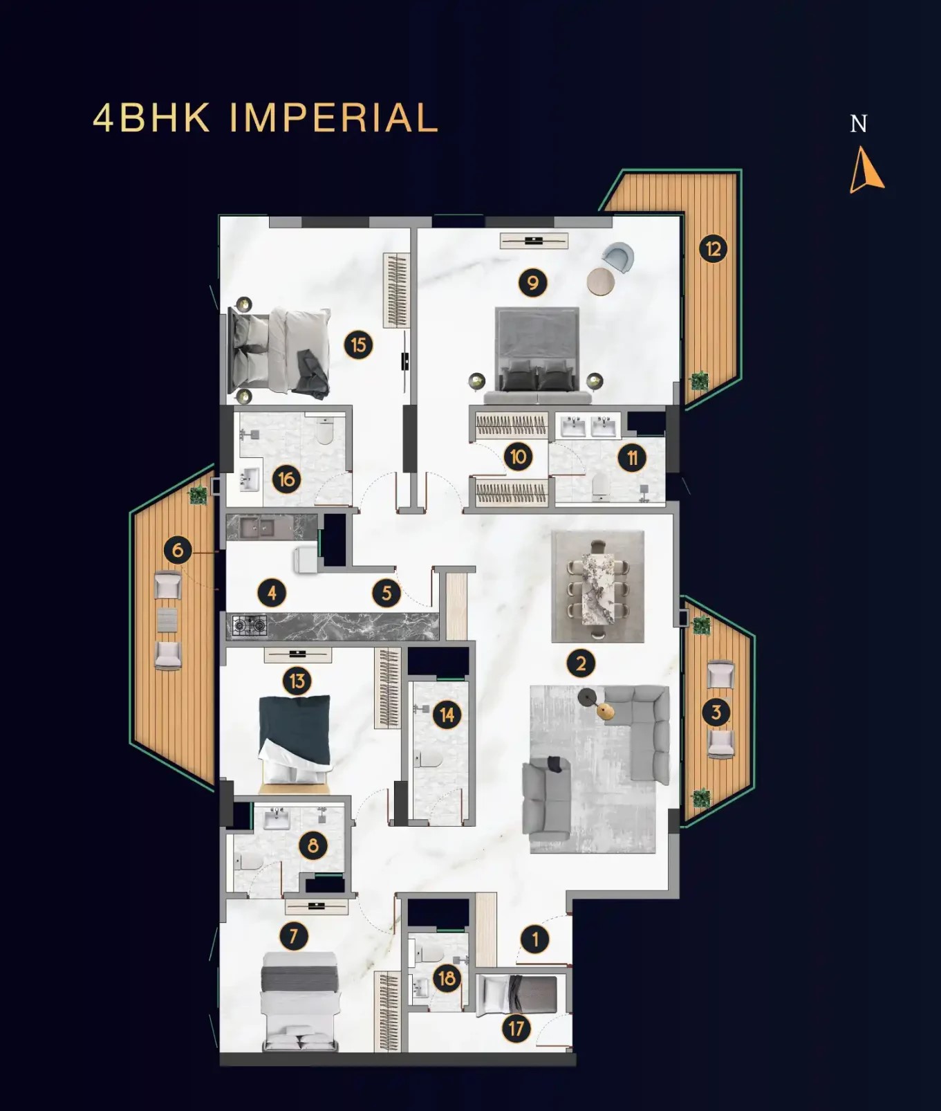 TVS Emerald Cascadia 1 BHK Floor Plan