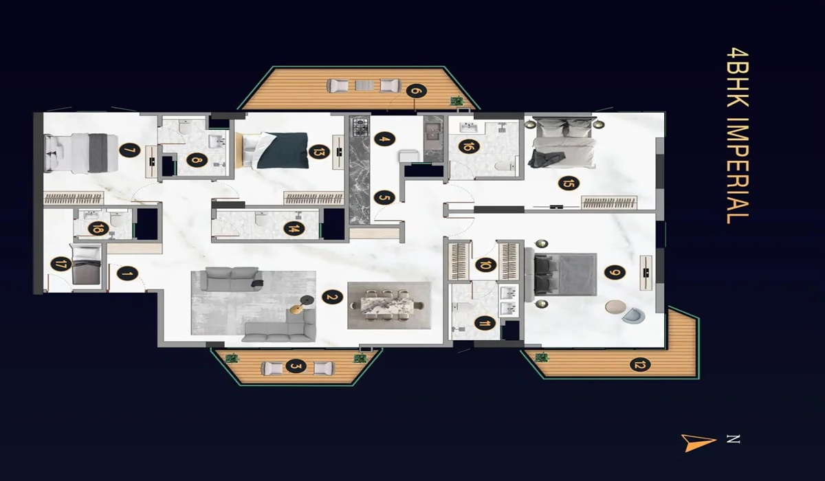 TVS Emerald Cascadia 1 BHK Floor Plan